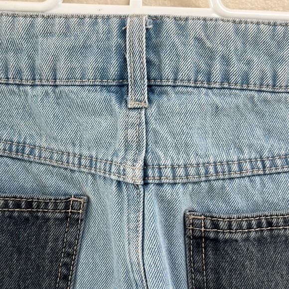 Wild Fable Color Block Blue Denim Jean Mini Skirt, Small, 100% Cotton Western - Picture 8 of 11